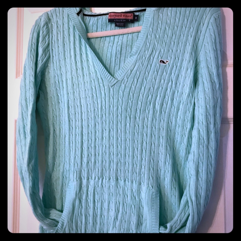 Vineyard Vines Lightweight Hooded Cable Knit